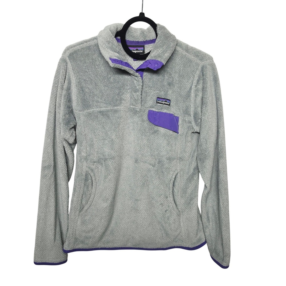 Patagonia Re-Tool Snap-T Pullover Women M Grey Purple Fleece 25442